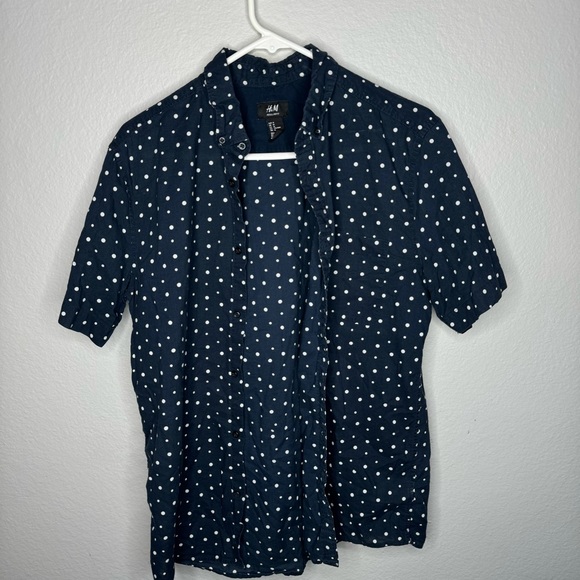 H&M Other - H&M Dark Blue/White Dotted Shirt size Medium